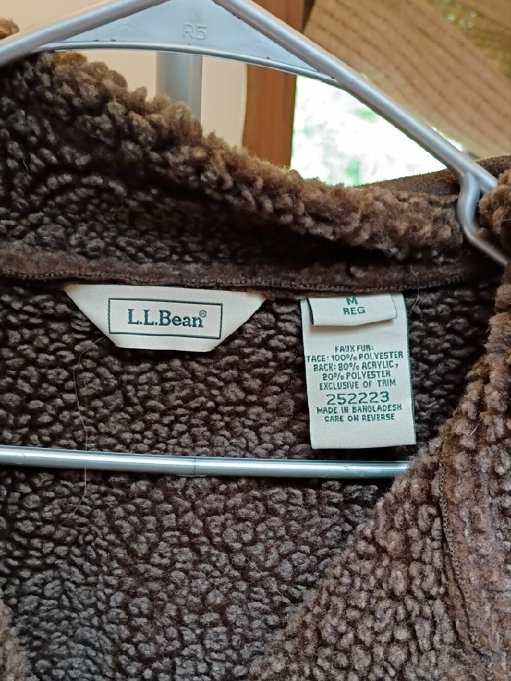 L.L. Bean Women's Dark Brown Teddy-Trim Long Jacket - Picture 2 of 3
